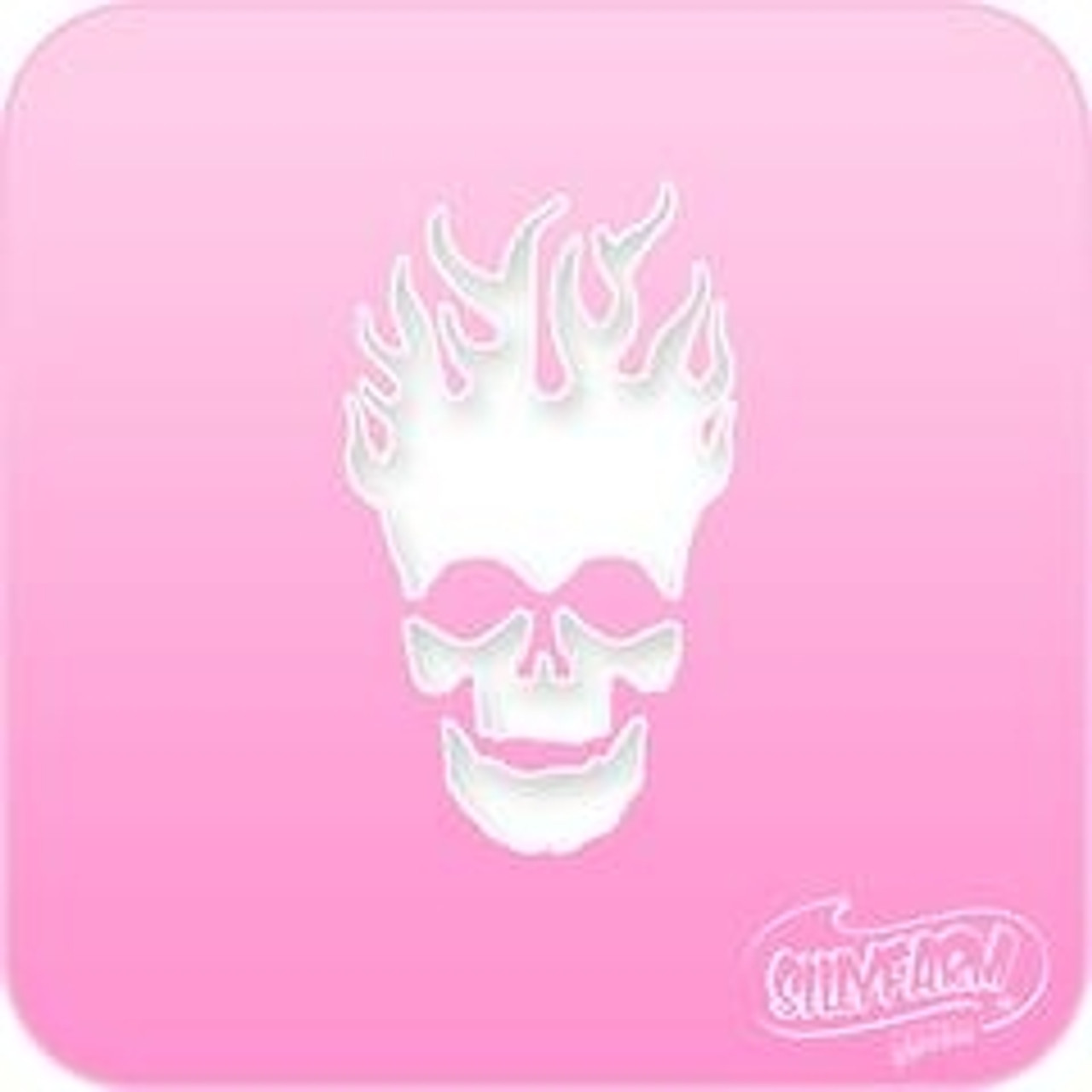 1112 Skull Flame Pink Power Stencil