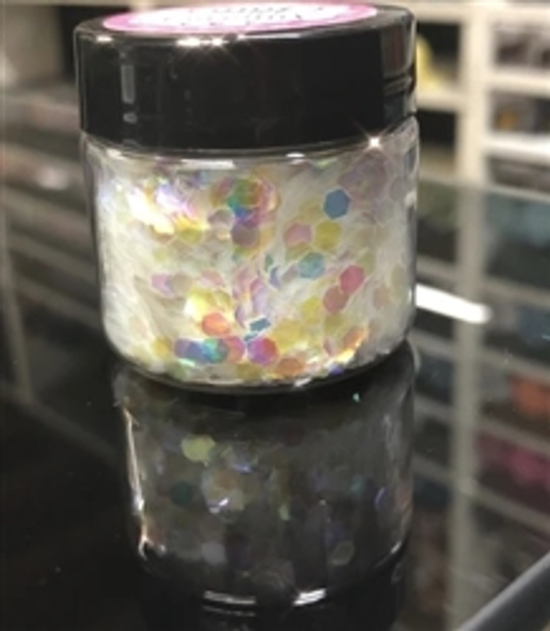 Big Holo White Chunky Glitter- 1 oz jar