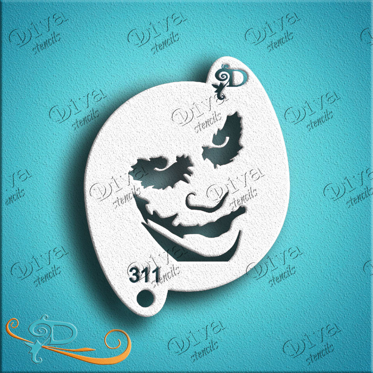 Joker Face Diva Stencil