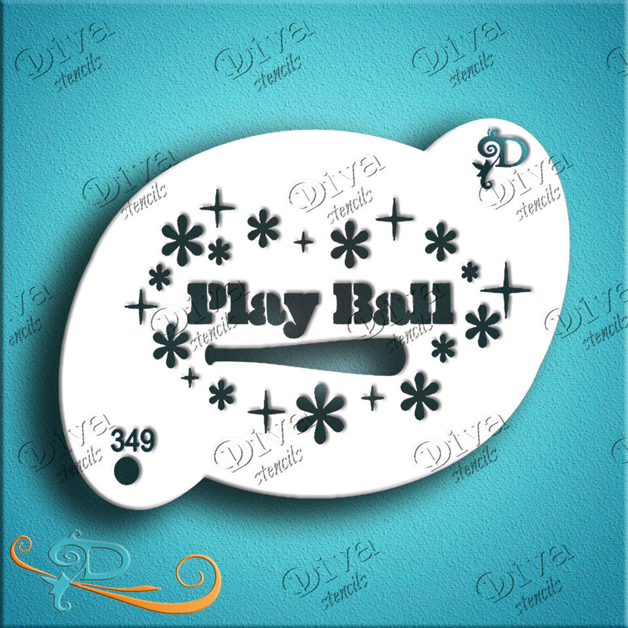 Play Ball Diva Stencil