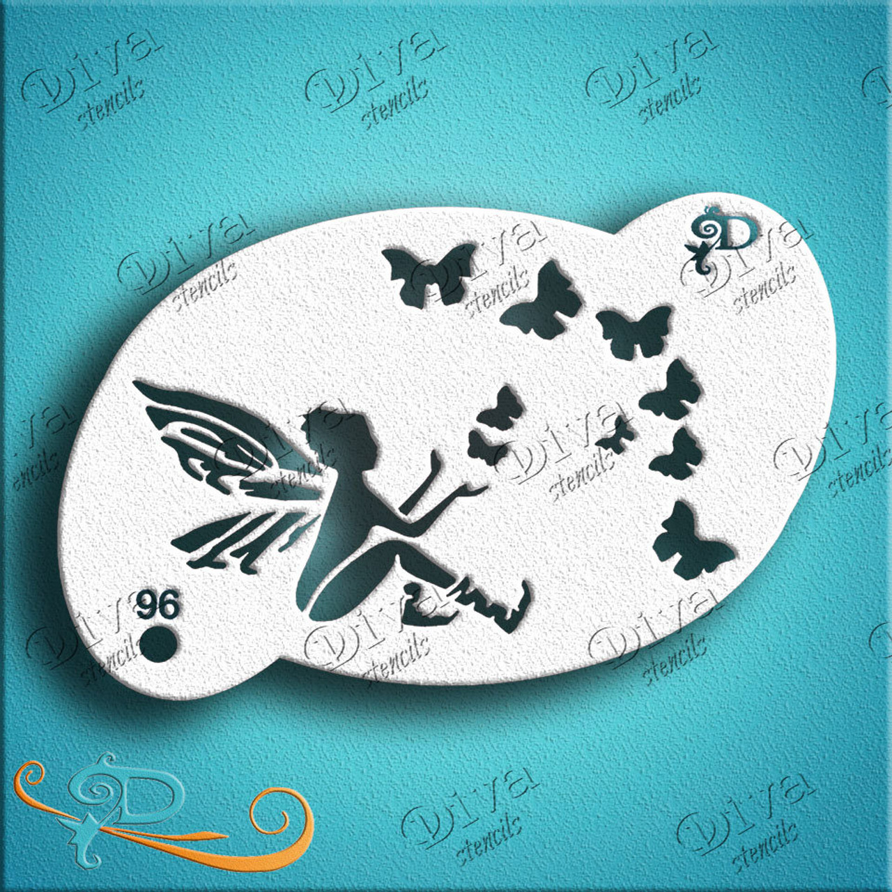 Single Butterfly Fairy Diva Stencil