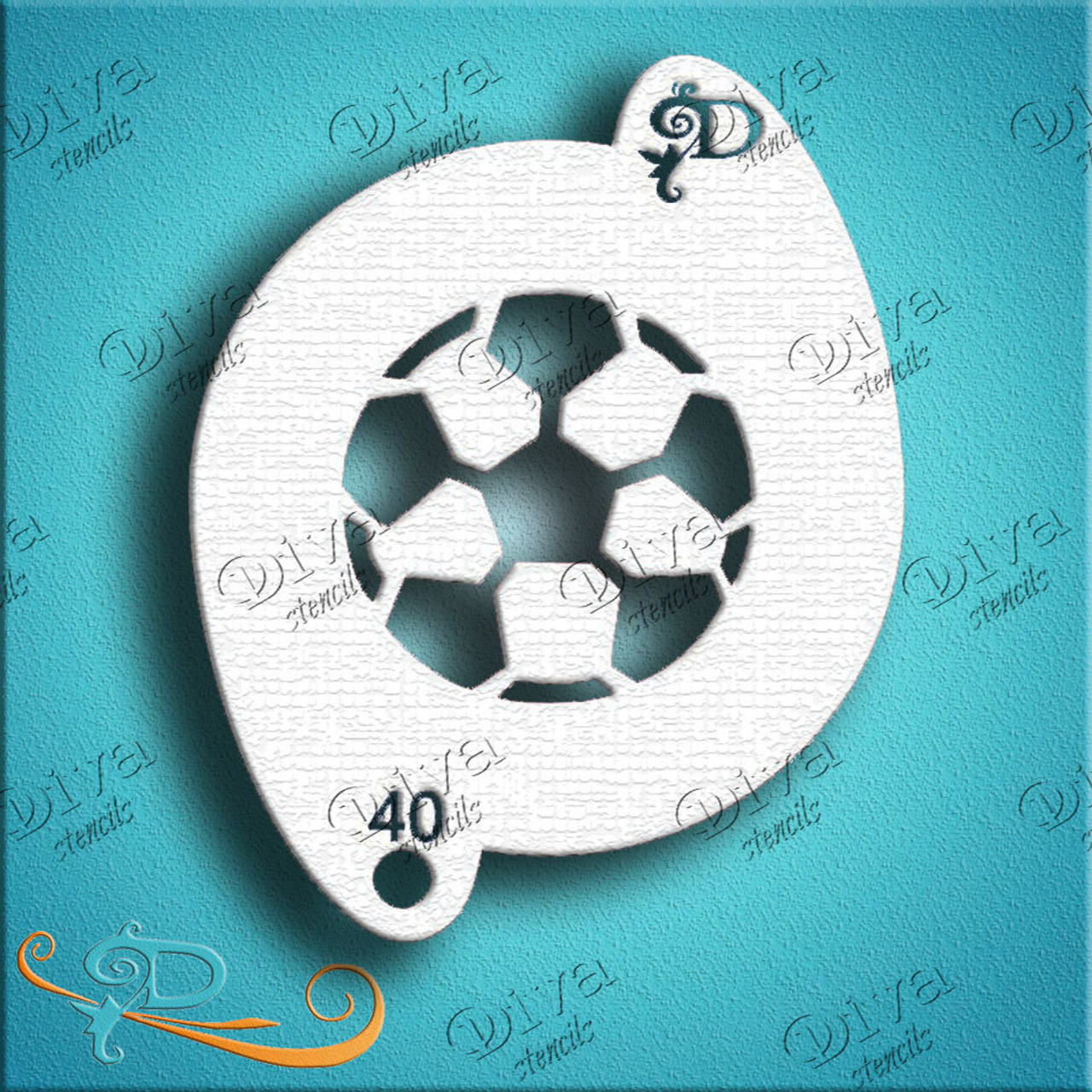 Soccerball Diva Stencil