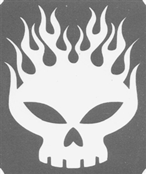On Fire Harley Skull 3 Layer Stencil
