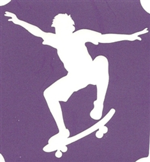 Purple Skateboarder - 3 Layer Stencil
