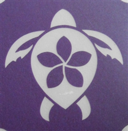 Turtle w Petal Flower - 3 Layer Stencil