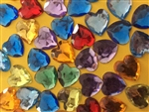 Extra large heart flatback gems 50ct