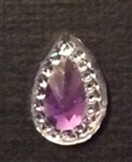 Silver with Purple Crystal Accent Teardrop gem - 1/2 TBSP