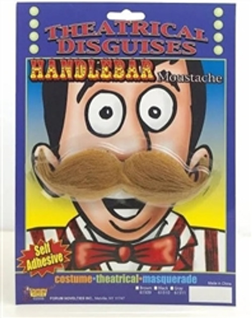 Theatrical Disguises Brown Handlebar Moustache