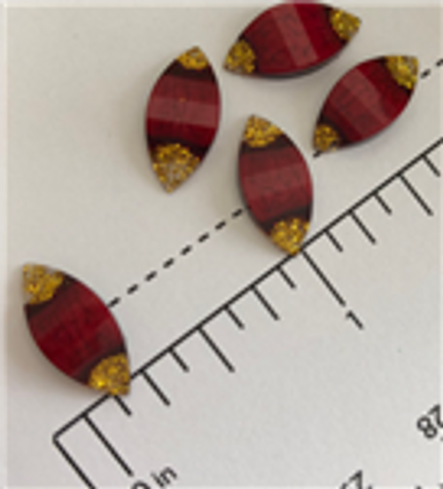 Red With Gold Cat Eye Almond 30ct