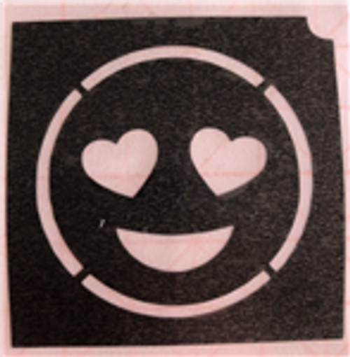 W Emoji Heart Eyes - 3 Layer Stencil