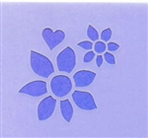 TTP Sponge Painting Daisy Heart Flowers w Heart Stencil