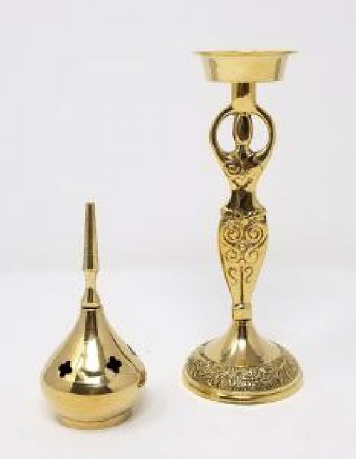 Goddess Brass cone Burner 9"H