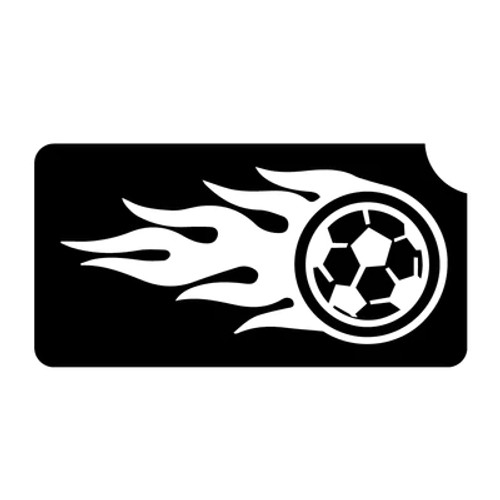 Soccerball with Flames 5 Pack -  3 Layer Stencil