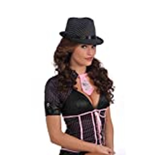 Ladies Pin Stripe Fedora Gangster Hat