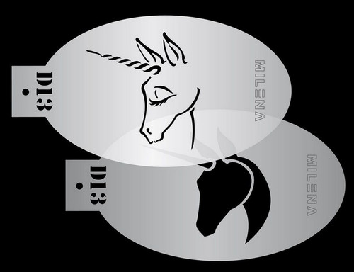 Unicorn Head Down D13 - Milena Stencil