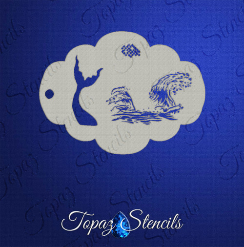 Mermaid Tail Splashing - Topaz Stencil