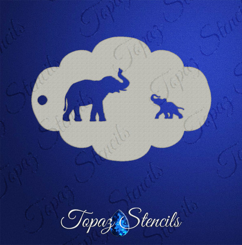 Elephants - Topaz Stencil