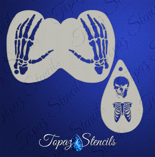 Skeleton Hands Flutter Eye - Topaz Stencil