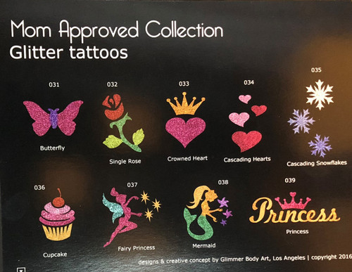 Glitter Tattoo Mom Approved Stencil Set Only - NO BOARDS