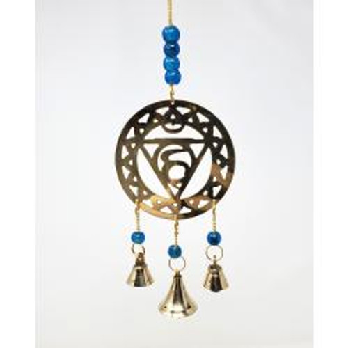 Sea Blue Chakra (Throat Chakra) Brass Windchime 11" High