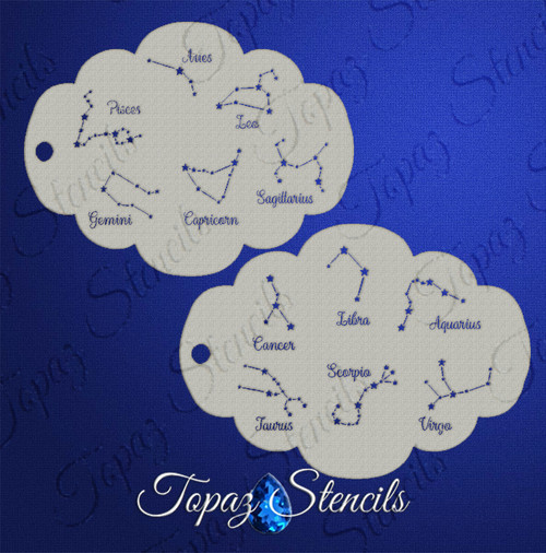 Astrological Stars  - Topaz Stencils