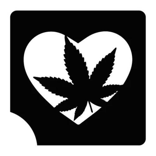 Cannibis Heart Pack of 5 - 3 Layer Stencil