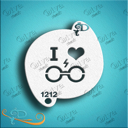 HP I Love Glasses Diva Stencil