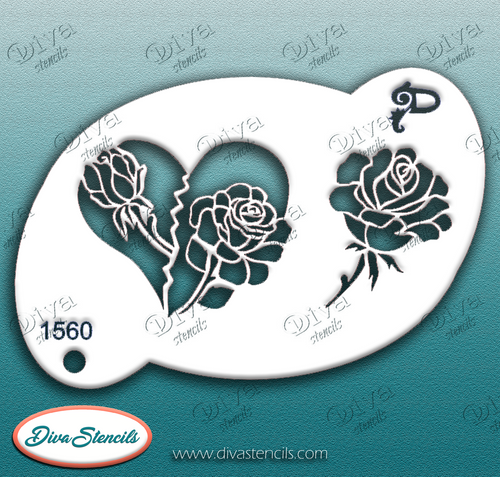 Valentine Rose Diva Stencil