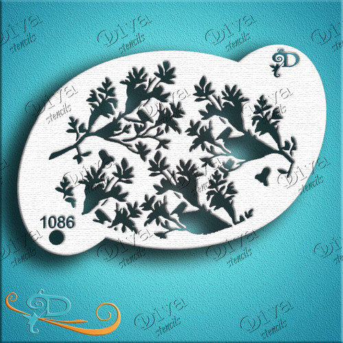 Texture Branches With Birds Diva Stencil