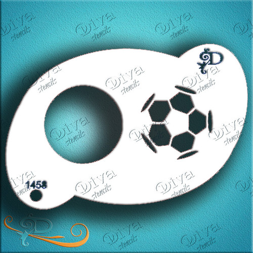 Two Step Soccerball Diva Stencil