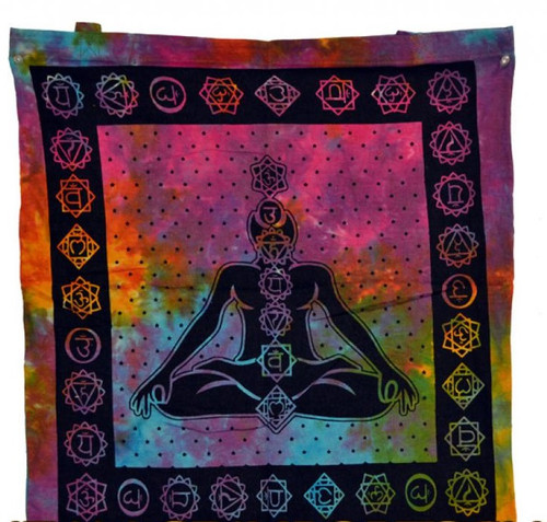 Seven Chakra Tote Bag 18x18" (Multi Color)