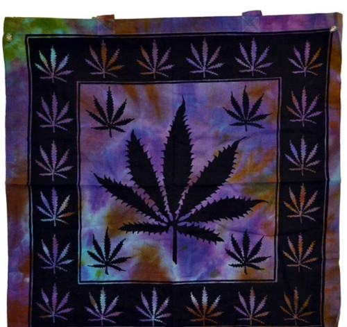 Marijuana Leaf Tote Bag 18x18" (Tie Dye Color)