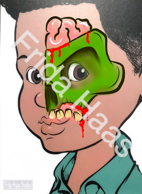 Zombie Brain Face Paint Photo