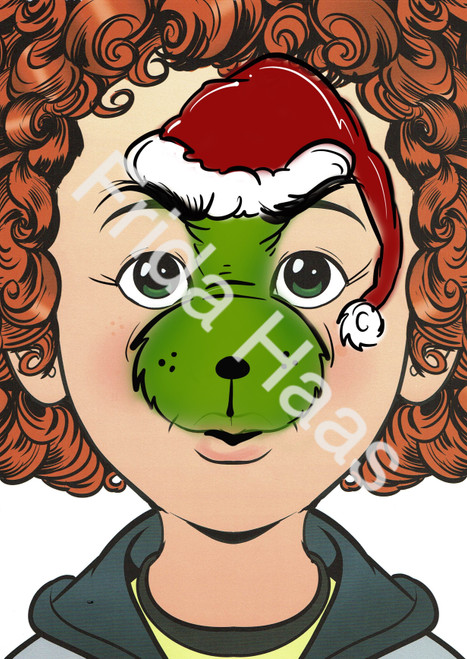 Santa Grinch Face Paint Photo