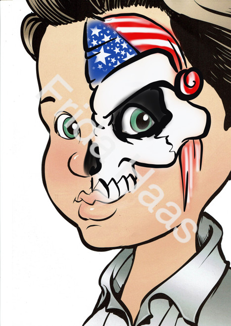 Patriotic Skull 1 Face Paint Photo