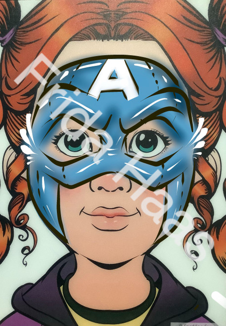 Captain America 1 Face Paint Photo