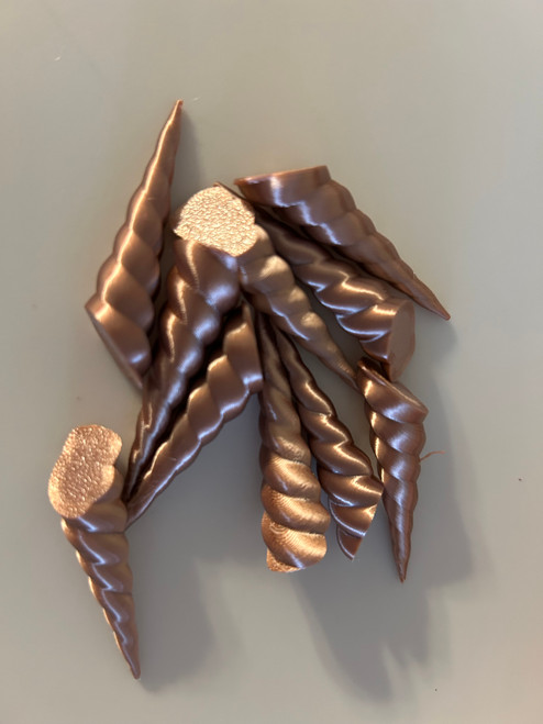 Pearly Rose Gold Unicorn Horns - 10 pack