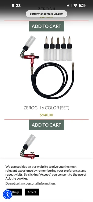 Used Zero G 6 Cartridge Kit