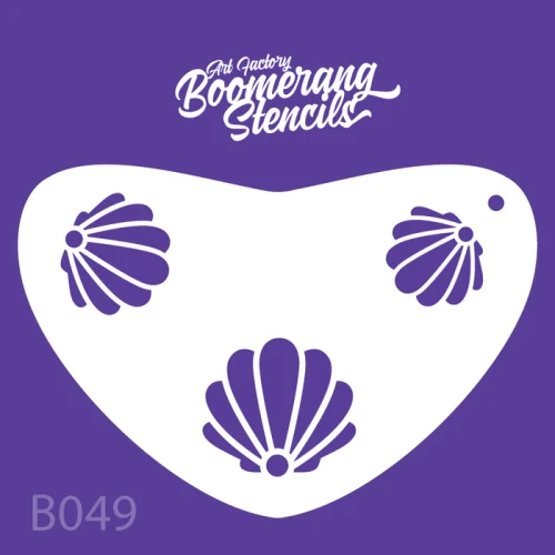 Mermaid Clam Shell Boomerang Stencil