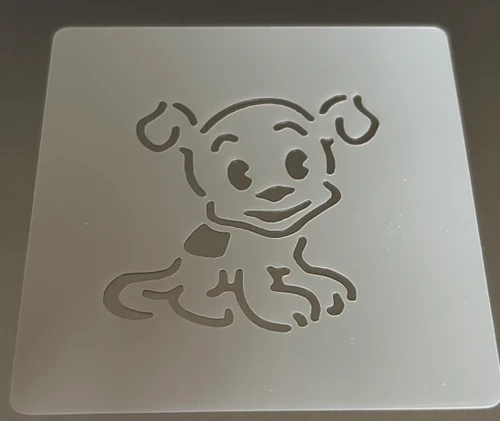 Puppy square stencil