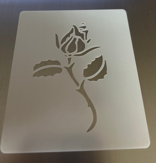 Rose with Stem  Square Stencil