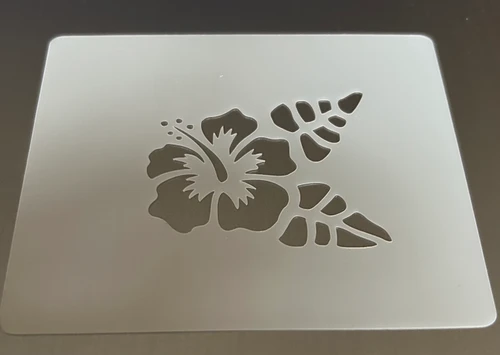 One Hibiscus  Square Stencil