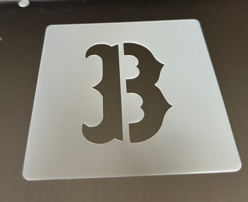 Red Sox B Square Stencil