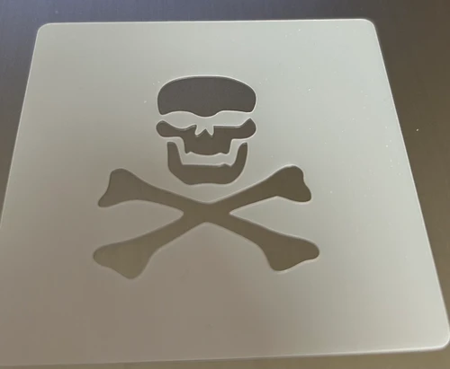 Skull w Croasbones  Square Stencil