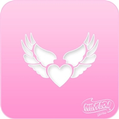 1051 Heart Wings Pink Power Stencil