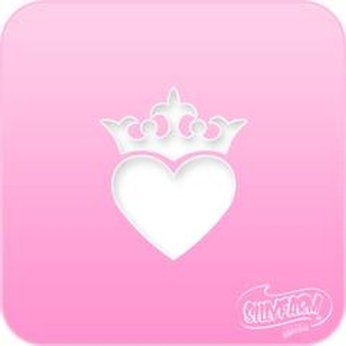 1081 Crowned Heart Pink Power Stencil