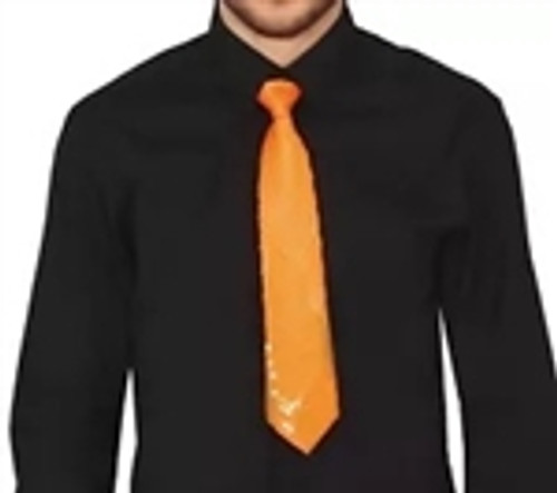 Neon Orange Sequin Tie