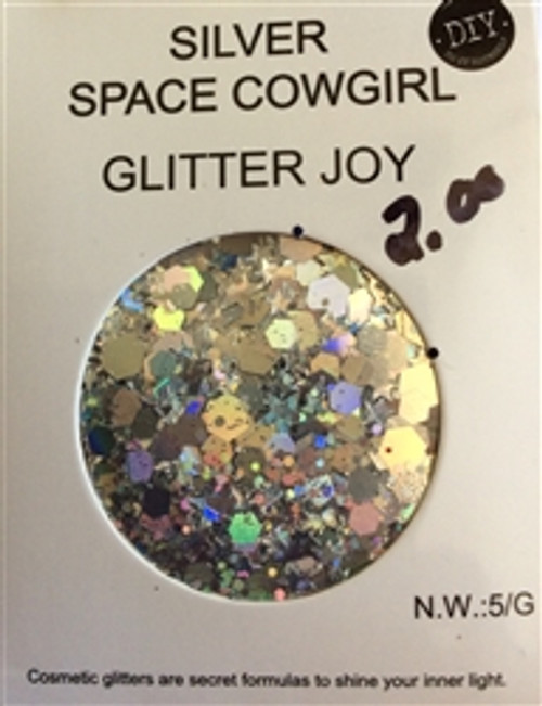 Silver space cowgirl .5g Chunky Glitter Packet