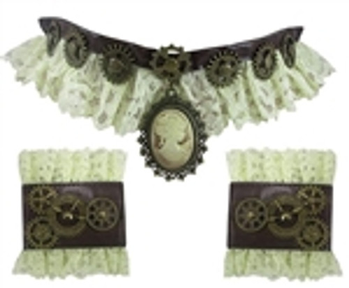 Steampunk Choker and Cuffs