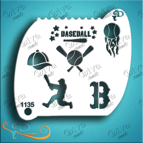 Baseball Sox Diva Stencil